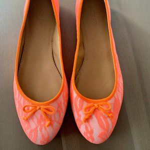 J. Crew Kiki Neon Lace Ballet Flats